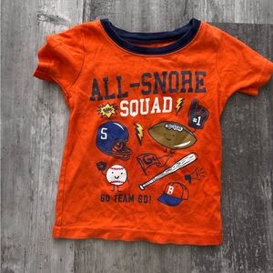 Carters Orange All-Snore Squad Tee 3T
